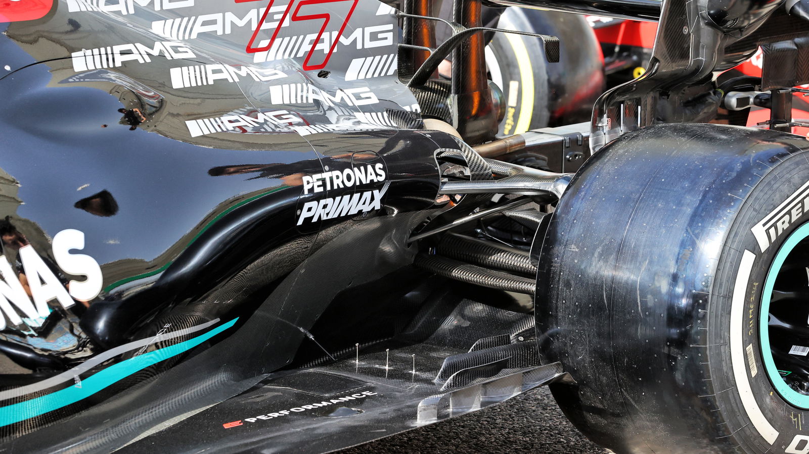 Mercedes’ secretive W12 floor revealed as Bahrain F1 test begins